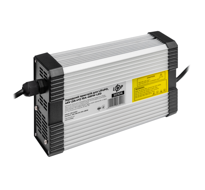 Зарядний пристрій для акумуляторів LiFePO4 48V (58.4V)-10A-480W-LED