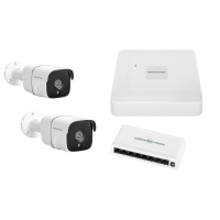 Комплект видеонаблюдения уличный на 2 цилиндрические камеры GV-IP-K-W60/02 5MP (Lite)
