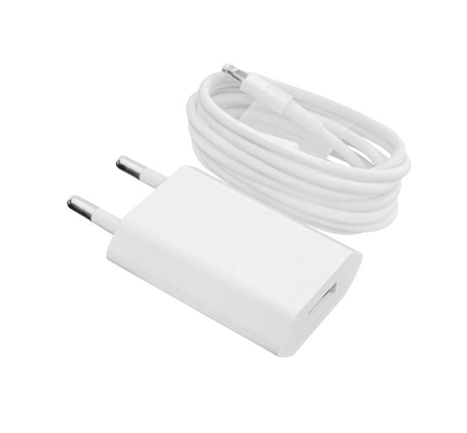Зарядное устройство + кабель Lighting LP АС-005 USB 5V 1A ОЕМ White
