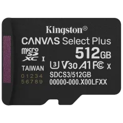 MicroSDXC 512GB UHS-I Class 10 Kingston Canvas Select Plus R150MB/s (SDCS3/512GBSP) Модуль флеш-пам'яті MicroSDXC 512GB UHS-I Class 10 Kingston Canvas Select Plus R150MB/s (SDCS3/512GBSP) Модуль флеш-пам'яті