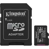 Kingston microSD 128GB C10 UHS-I A1 V10 R150MB/s + SD Карта пам'яті