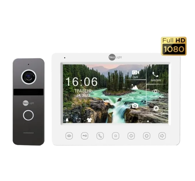 NeoKit FHD PRO Graphite (KAPPA + HD + SOLO FHD) Комплект відеодомофона Neolight