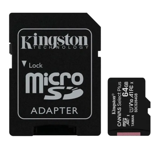 Kingston 64GB microSDXC Canvas Select Plus 100R A1 C10 Card + ADP Карта памяти