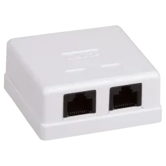 Hypernet MB-UTP6-2 Розетка 2-портова RJ45 UTP, біла, 6 категорія Hypernet MB-UTP6-2 Розетка 2-портова RJ45 UTP, біла, 6 категорія