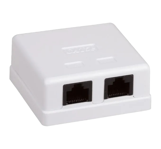 Hypernet MB-UTP6-2 Розетка 2-портова RJ45 UTP, біла, 6 категорія Hypernet MB-UTP6-2 Розетка 2-портова RJ45 UTP, біла, 6 категорія