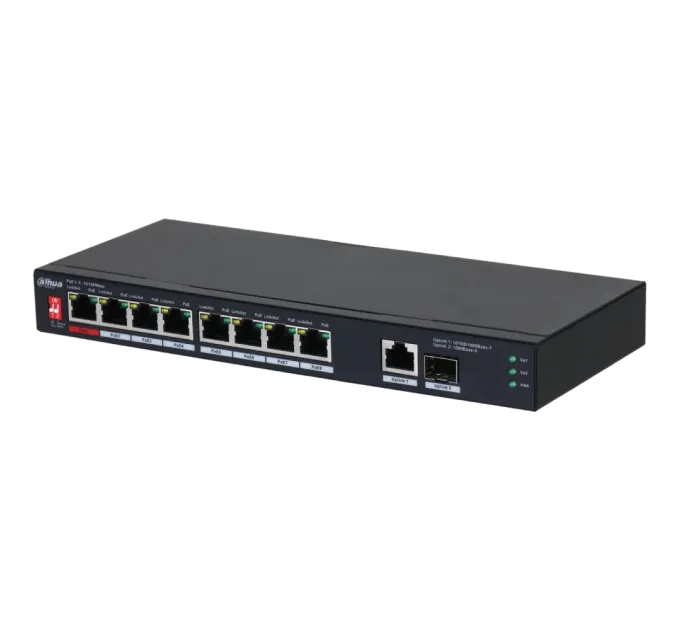 Dahua DH-PFS3110-8ET1GT1GF-96 PoE Комутатор 8 портів некерований Dahua DH-PFS3110-8ET1GT1GF-96 PoE Комутатор 8 портів некерований