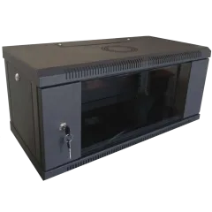 Hypernet WMNC-4U-FLAT-AC-BLACK 4U 600x450 Шафа коммутаційна настінна розбірна чорна