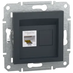 Schneider Electric Asfora EPH4300169 РОЗЕТКА КОМПЬЮТЕРНАЯ RJ45 UTP КАТ. 5Е АНТРАЦИТ