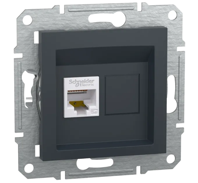 Schneider Electric Asfora EPH4300169 РОЗЕТКА КОМПЬЮТЕРНАЯ RJ45 UTP КАТ. 5Е АНТРАЦИТ