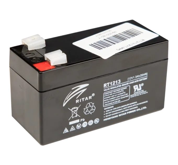 Ritar RT1213 1.3 А•г 12В Свинцево-кислотна акумуляторна батарея Ritar RT1213 1.3 А•г 12В Свинцево-кислотна акумуляторна батарея