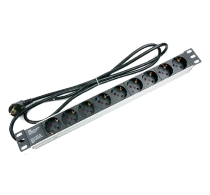 Hypernet SPP9-E Фильтр сетевой 220В 9 розеток кабель 1.8м 19''