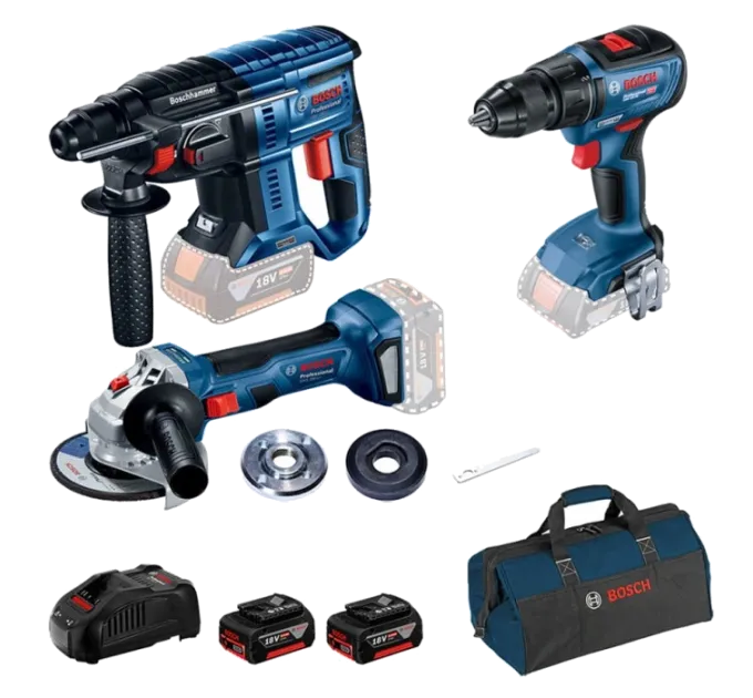 Bosch GBH 180-LI+GSR 18V-50+GWS 180-LI Набор инструментов перфоратор+шуруповерт+болгарка Bosch GBH 180-LI+GSR 18V-50+GWS 180-LI Набор инструментов перфоратор+шуруповерт+болгарка