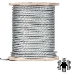 APRO 8мм DIN 3055 (6x7) бухта 100м Трос оцинкований