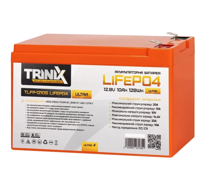 TRINIX TLFP-1210S Ultra 10А•ч 12В Литиевая аккумуляторная батарея TRINIX TLFP-1210S Ultra 10А•ч 12В Литиевая аккумуляторная батарея