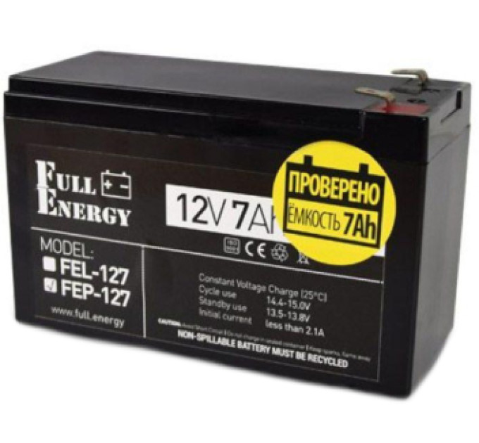 Full Energy FEP-127 7А•г 12В Свинцево-кислотна акумуляторна батарея Full Energy FEP-127 7А•г 12В Свинцево-кислотна акумуляторна батарея