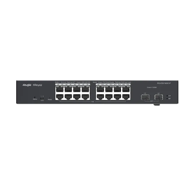 Ruijie RG-ES218GC-P 18-портовый гигабитный интеллектуальный POE коммутатор Ruijie RG-ES218GC-P 18-портовый гигабитный интеллектуальный POE коммутатор
