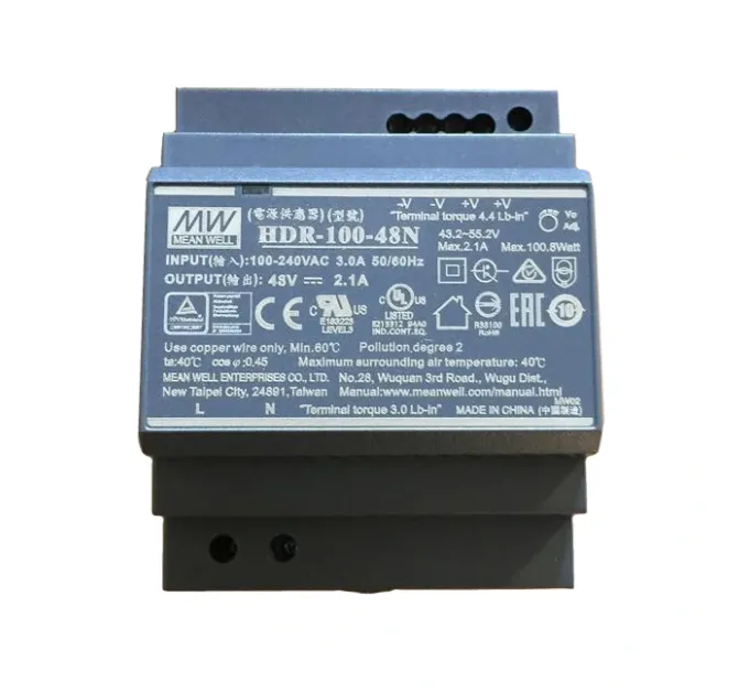 HDR-100-48N (48B 2.09А для монтажа на DIN рейку) Блок питания MeanWell HDR-100-48N (48B 2.09А для монтажа на DIN рейку) Блок питания MeanWell