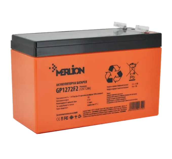 MERLION AGM GP1272F2 PREMIUM 7.2А•ч 12В Свинцово-кислотная аккумуляторная батарея