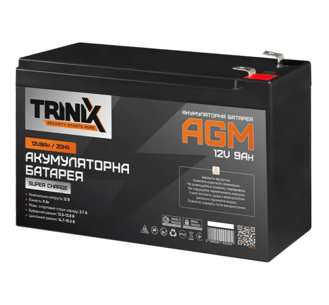 TRINIX SUPER CHARGE 9А•г 12В Свинцево-кислотна акумуляторна батарея TRINIX SUPER CHARGE 9А•г 12В Свинцево-кислотна акумуляторна батарея