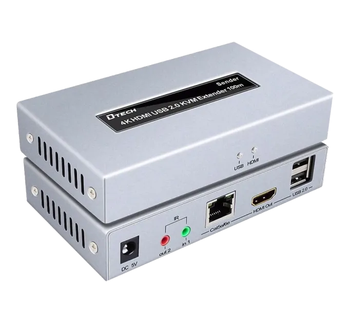 Dtech DT-7051 4K HDMI и USB 2.0 KVM 100м Модуль удлинитель