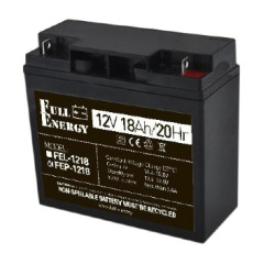 Full Energy FEP-1218 18 А•ч 12В Свинцово-кислотная аккумуляторная батарея Full Energy FEP-1218 18 А•ч 12В Свинцово-кислотная аккумуляторная батарея