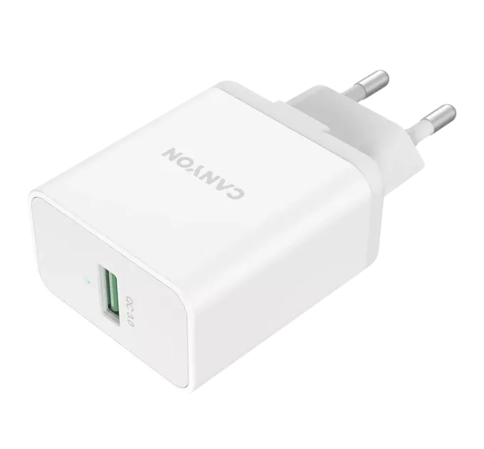 Canyon H-24 white (QC 24W) Мережевий зарядний пристрiй Canyon H-24 white (QC 24W) Мережевий зарядний пристрiй