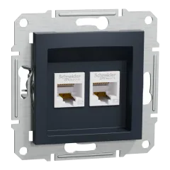 Schneider Electric EPH4400171 Asfora Розетка комп'ютерна антрацит, пластик, для врізного монтажу