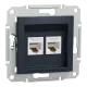 Schneider Electric EPH4400171 Asfora Розетка комп'ютерна антрацит, пластик, для врізного монтажу