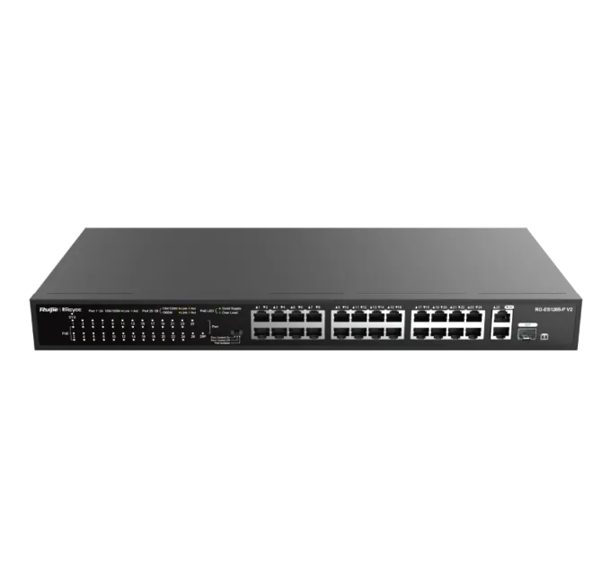 Ruijie Reyee RG-ES126S-P V2 PoE Комутатор 24 порти некерований Ruijie Reyee RG-ES126S-P V2 PoE Комутатор 24 порти некерований