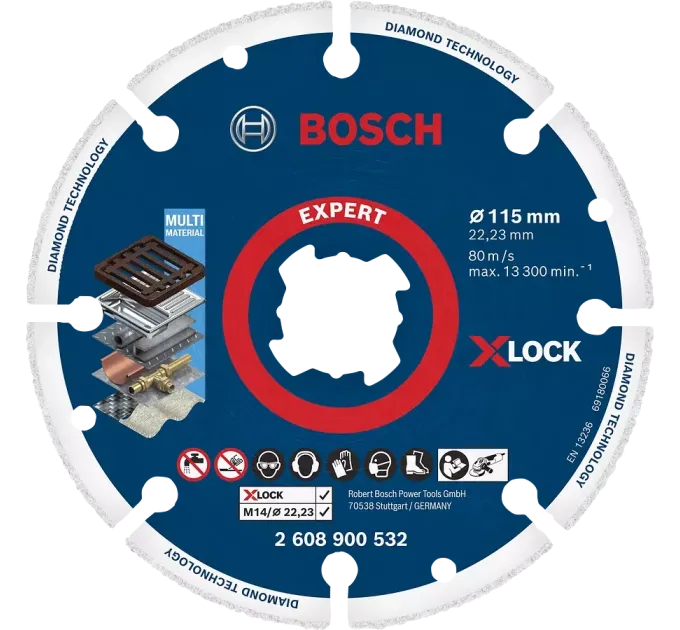 Bosch EXPERT Diamond Metal Wheel X-LOCK, 115 x 22,23 мм Отрезной круг по металлу Bosch EXPERT Diamond Metal Wheel X-LOCK, 115 x 22,23 мм Отрезной круг по металлу