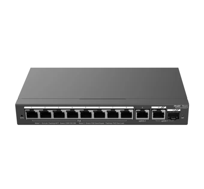 Ruijie RG-ES210GS-P PoE Коммутатор 10 портов управляемый Ruijie RG-ES210GS-P PoE Коммутатор 10 портов управляемый