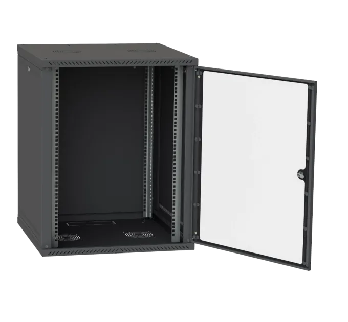 IPCOM 15U 600x600 Шкаф телекоммуникационный двери стекло (черный)