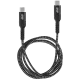 2E Type-C USB-C > USB-C Кабель заряджання/синхронізації 1м 240Вт плетений чорний