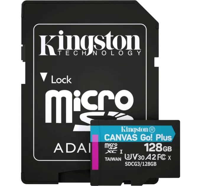 Kingston 128GB microSDXC A2 U3 V30 + ADP Модуль флеш-памяти