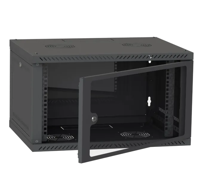 IPCOM СН-4U-060х035-ДС-9005 Шафа телекомунікаційна скло (RAL9005)