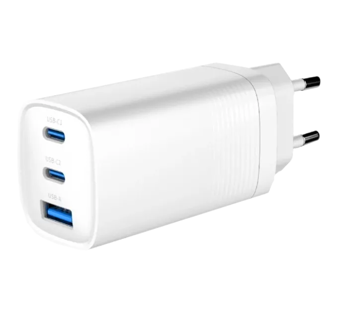 Gembird TA-UC-PDQC65-01-W (USB Type A + USB Type C) Сетевое зарядное устройство Gembird TA-UC-PDQC65-01-W (USB Type A + USB Type C) Сетевое зарядное устройство