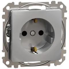 Schneider Electric Sedna Design & Elements SDD113022 с заземлением и шторками Розетка