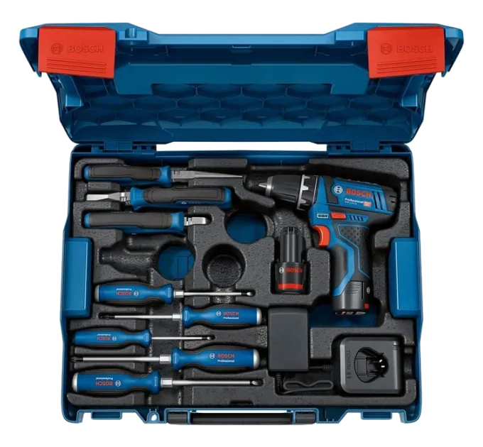 Bosch Professional (060186810R) Набор ручных инструментов с шуруповертом Bosch Professional (060186810R) Набор ручных инструментов с шуруповертом