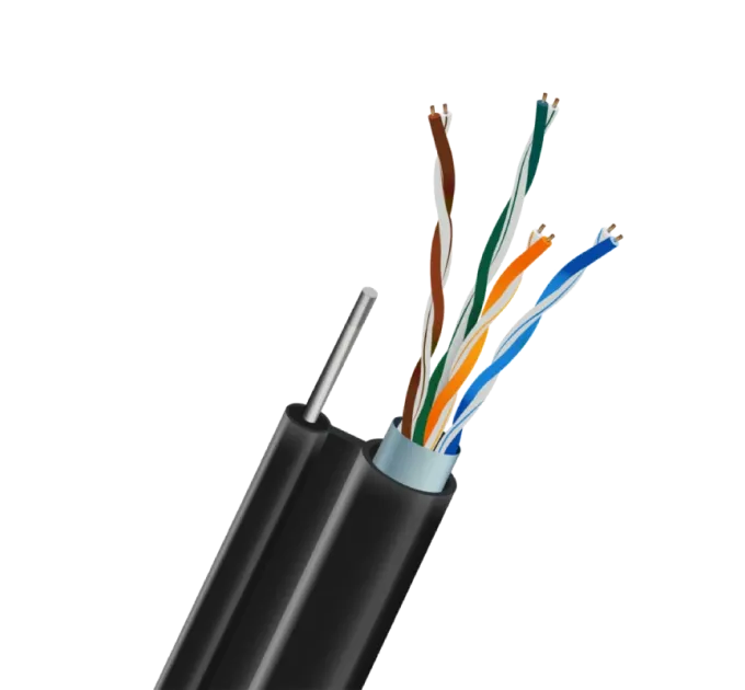 Кабель TRINIX FTP CAT5E 0.5 CU наружный (LDPE) с самонесущей проволокой Кабель TRINIX FTP CAT5E 0.5 CU наружный (LDPE) с самонесущей проволокой