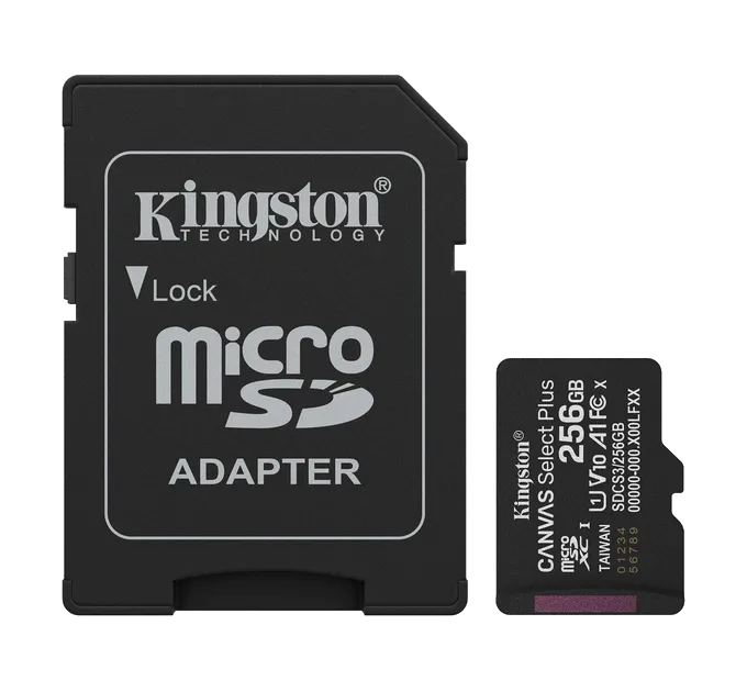 Kingston microSD 256GB C10 UHS-I A1 V10 R150MB/s + SD Карта памяти Kingston microSD 256GB C10 UHS-I A1 V10 R150MB/s + SD Карта памяти