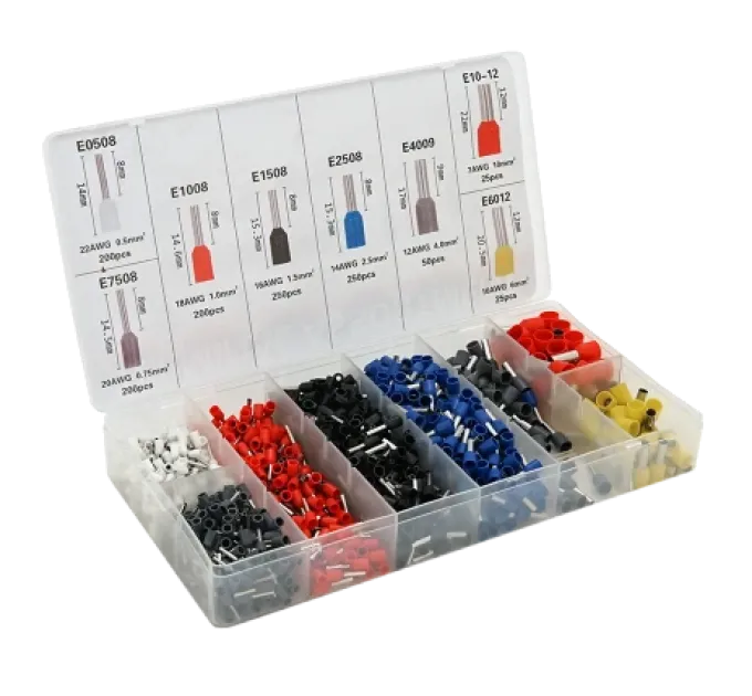 (E0508w-200, E7508g-200, E1008r-200, E1508bl-250, E2508b-250, E4009g-50, E6012y-25, E1012r-25) Набір клем/наконечників 1200шт (E0508w-200, E7508g-200, E1008r-200, E1508bl-250, E2508b-250, E4009g-50, E6012y-25, E1012r-25) Набір клем/наконечників 1200шт