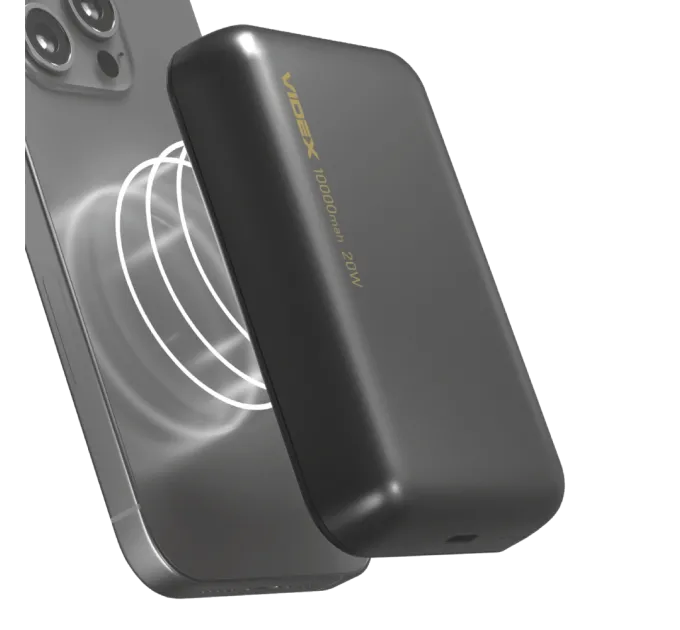 VIDEX VPB-W102 PD20W Grey 10000mAh Повербанк с беспроводной зарядкой