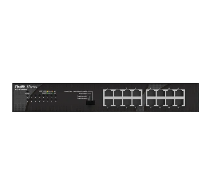 Ruijie Reyee RG-ES116G 1000М Комутатор 16 портів некерований Ruijie Reyee RG-ES116G 1000М Комутатор 16 портів некерований