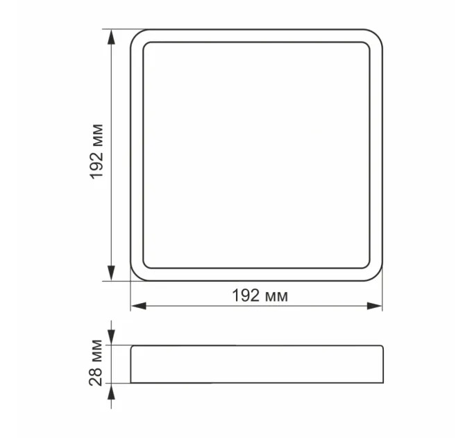 VIDEX 18W 5000K 220V LED светильник накладной квадрат