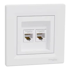 Schneider Electric Asfora EPH4400121 RJ45 5e Розетка компьютерная двойная белая