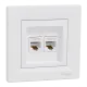 Schneider Electric Asfora EPH4400121 RJ45 5e Розетка компьютерная двойная белая