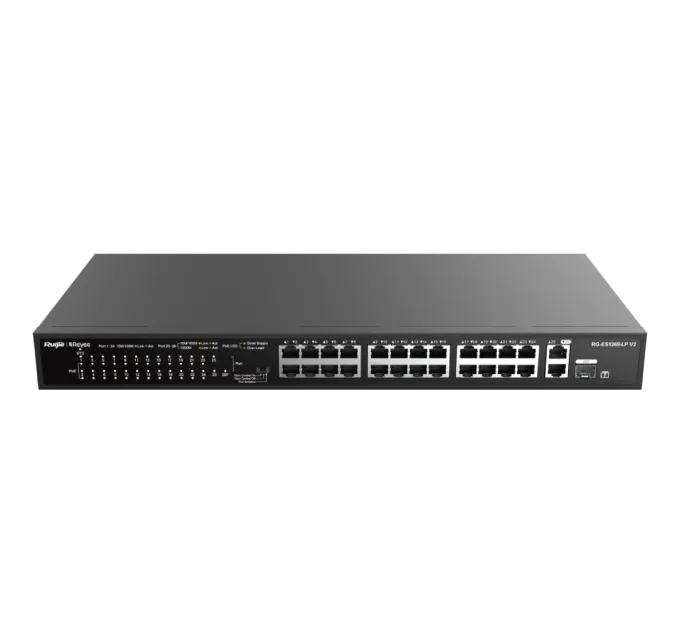 Ruijie Reyee RG-ES126S-LP V2 PoE Коммутатор 24 порта неуправляемый Ruijie Reyee RG-ES126S-LP V2 PoE Коммутатор 24 порта неуправляемый