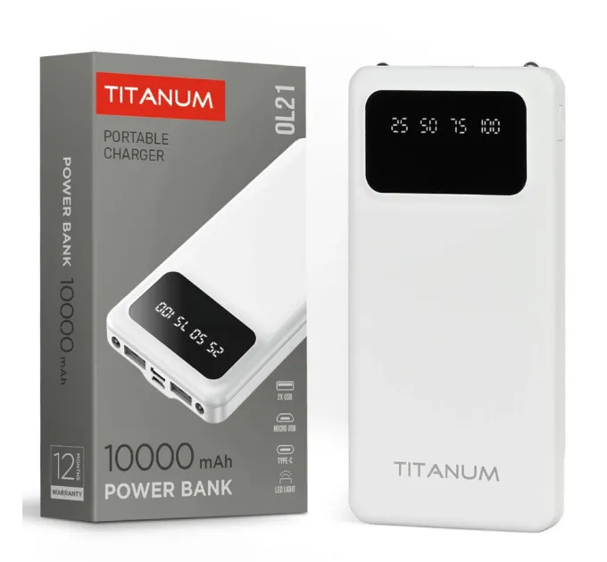 TITANUM OL21 White 10000mAh Повербанк