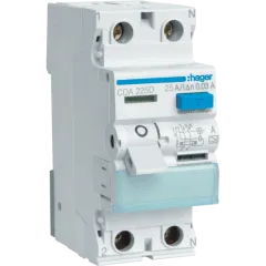 Hager CDA225D Дифференциальное реле 2P, 6kA, 25A, 30mA, A Hager CDA225D Дифференциальное реле 2P, 6kA, 25A, 30mA, A