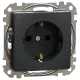 Schneider Electric Sedna Design & Elements SDD114022 Розетка з заземленням та зі шторками Чорний Sedna Design